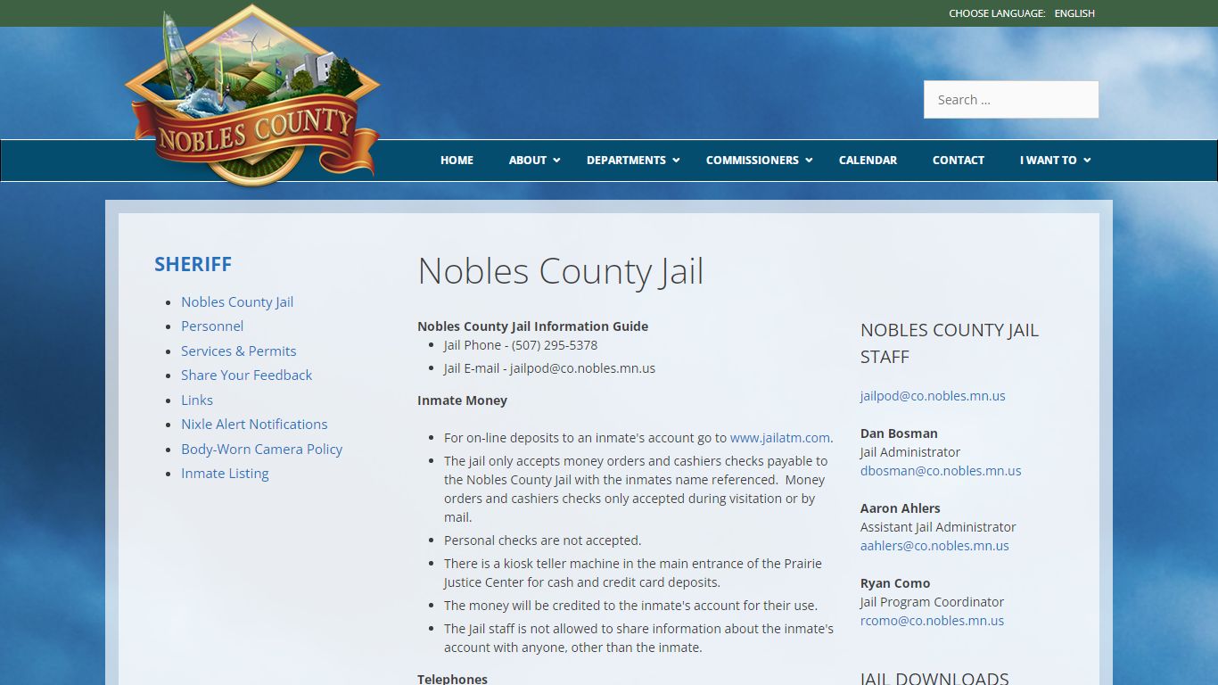 Nobles County Jail – Nobles County Minnesota